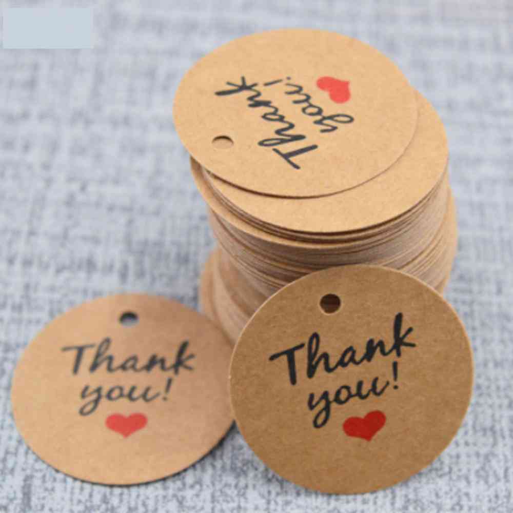 Kraft Paper Thank You Cards 3.5cm, Round Wishing Bottle Tags, Crafts Wedding/decoration
