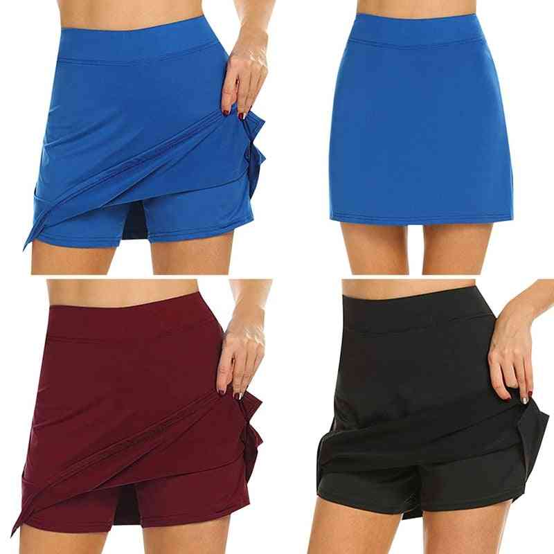 Women Active Quick Dry Female Running Tennis Skirt With Short
