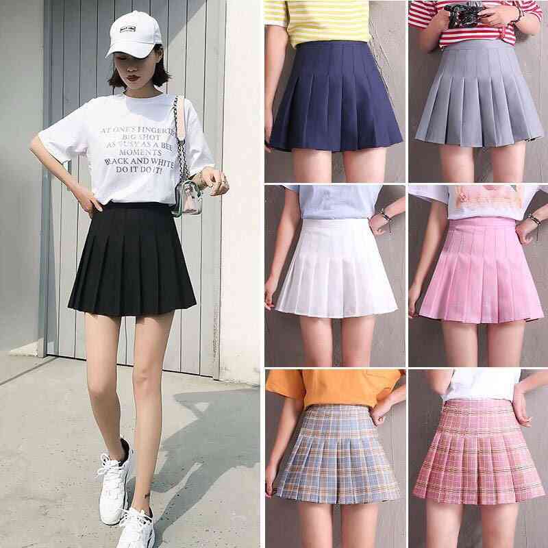 High Waist Skirt School Student Short Dresses
