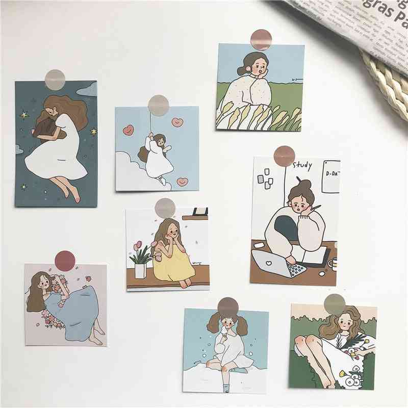 8 Sets Cute Girl Creative Photograph - Decorative Cards / Postcard