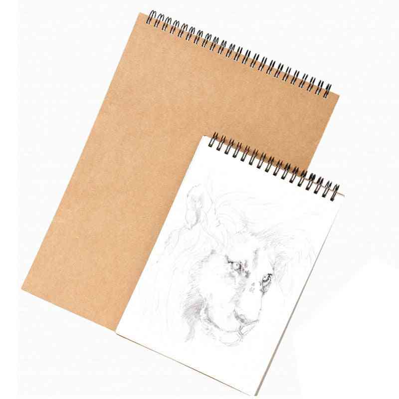 Brief Kraft Paper Sketch Book  A4 / A5 Professional Art Coil Sketch Book
