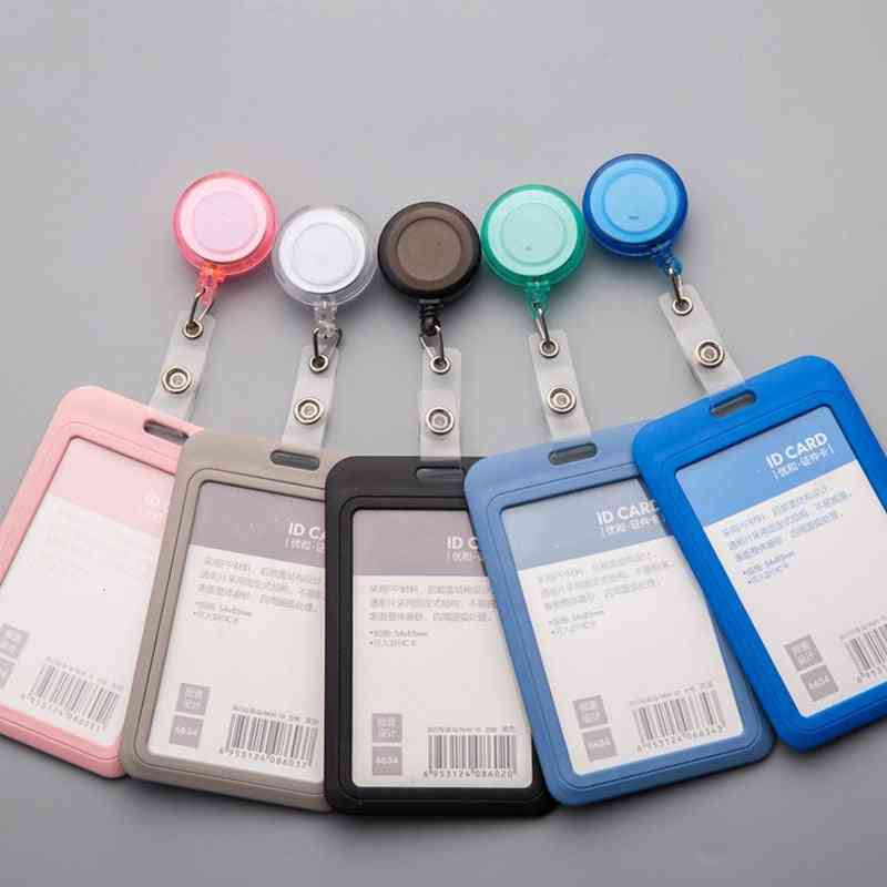 Badge Holder Card Case With Lanyard And Retractable Reel