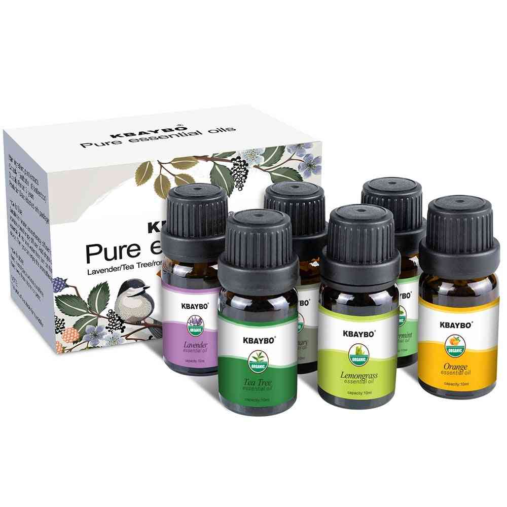 Essential Oil For Diffuser, Aromatherapy-oil Humidifier Fragrance Of Lavender, Tea Tree, Rosemary, Lemongrass, Orange & Peppermint