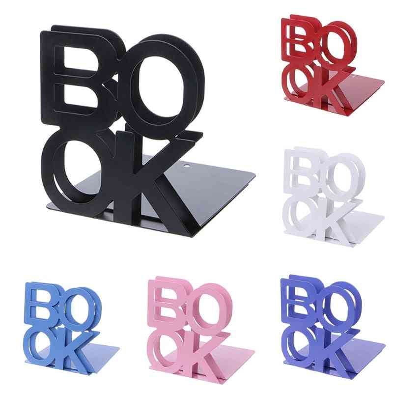 Suportes para livros em forma de alfabeto, suporte de ferro, suportes para livros
