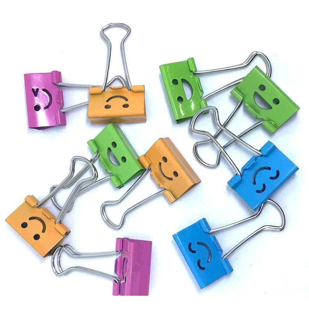 Smile Cute Binder Clips For Home, Office, Books File Paper Organizer