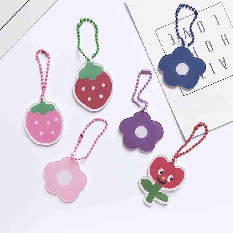 Cute Cartoon Key Chain, Flower, Strawberry Girl Bag, Mobile Phone, Shell Pendant