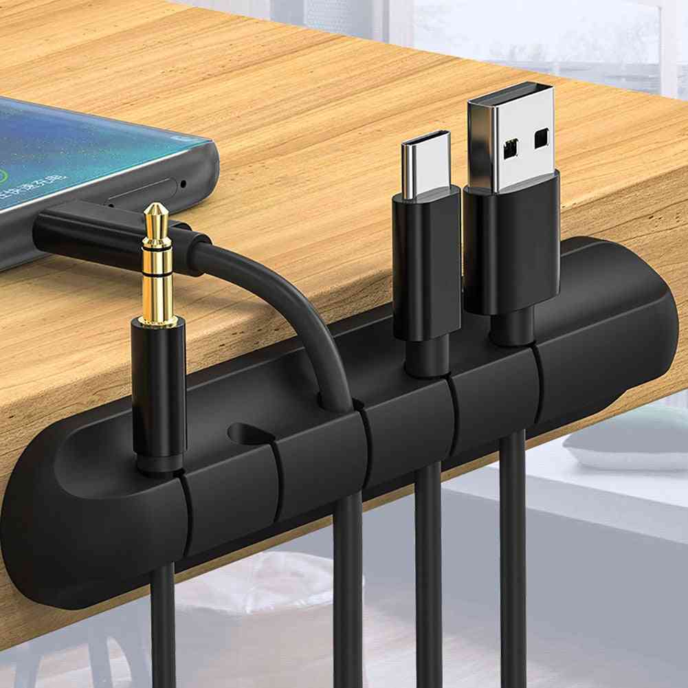 Silicone Usb Cable Holder, Protector, Desktop Tidy Office Cable Management