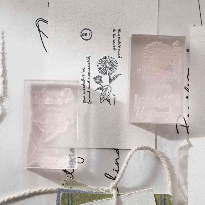 Motivo floreale sigillo in gomma acrilica creativo semplice pianta giornale fai da te decorativo retro timbro