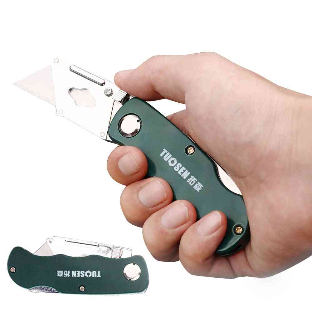 Stainless Steel Woodworking Outdoor Camping W/ Five Blades Folding Utility Knife