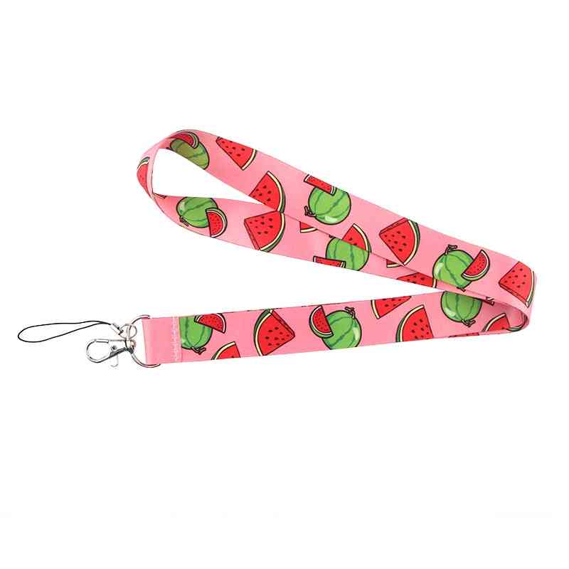 Flyingbee criativo melancia chaveiro cartoon cordão de telefone feminino moda pulseira de pescoço para chaves de telefone de cartão de identificação x0621