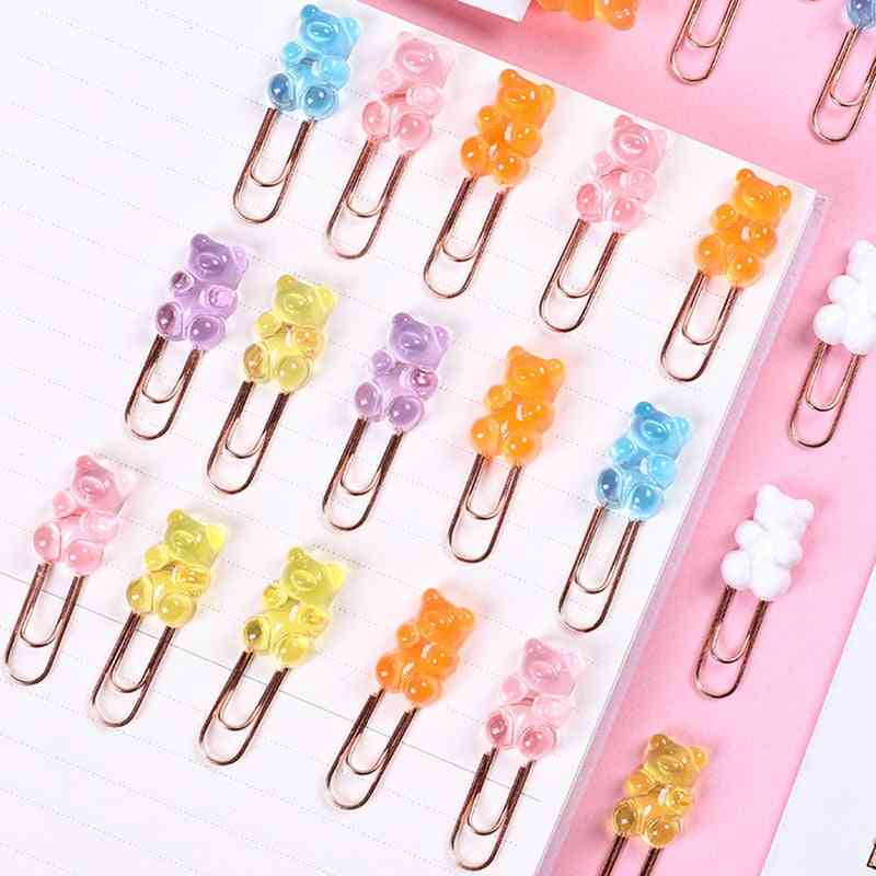 Cute Bear Paper Clip, Office Lady Style Photo Decorative School Stationery