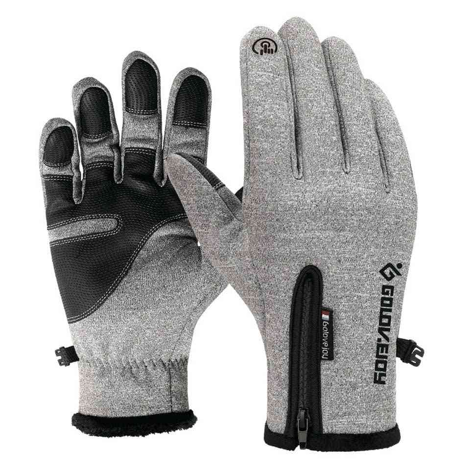 Rokavice za pohodništvo, kolesarjenje in tek na prostem, zimske pletene debele tople rokavice na zaslonu na dotik