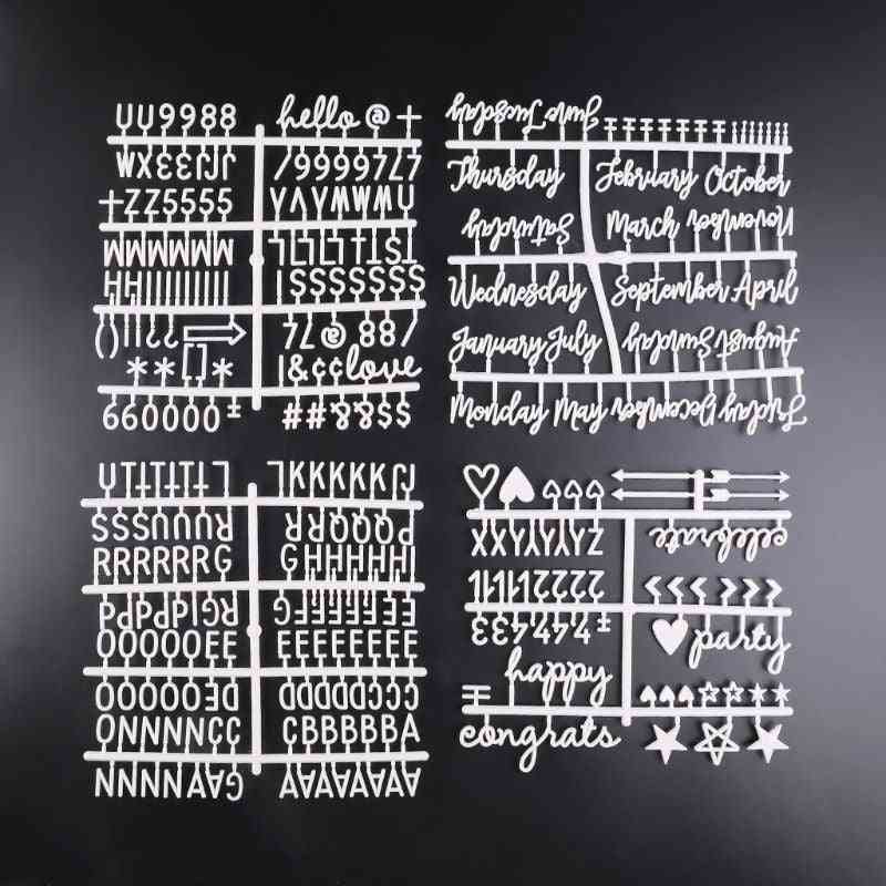 Caratteri / lettere / numeri modificabili per cartoncino in feltro