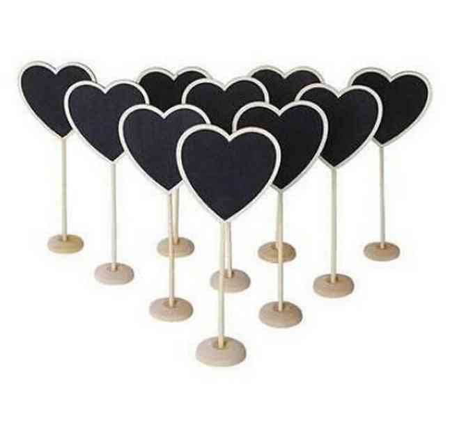 Mini tableau noir / tableau en bois en forme de coeur