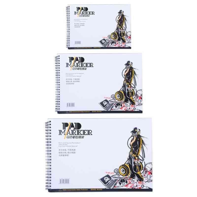 Professional Marker Paper/spiral Sketch Notepad Book