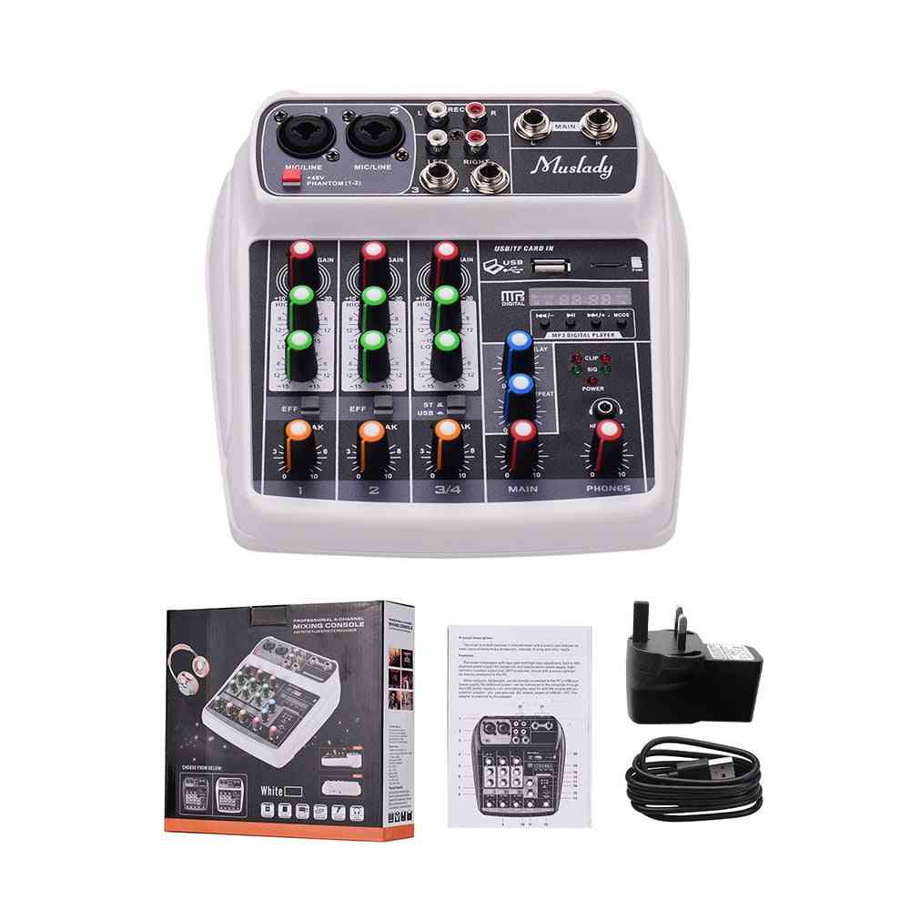 Compact Mixing Console Reverb Effect, Digital Audio, Usb Input, Phantom Power For Music Recording
