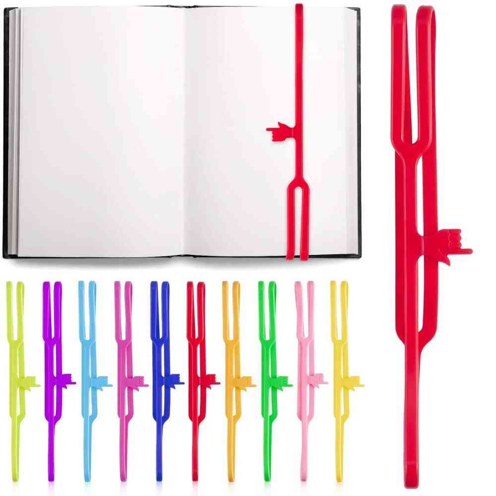 Silikonfingerspetsbokmärke för böcker elastiskt gummiband, bokmarkeringsläshållare