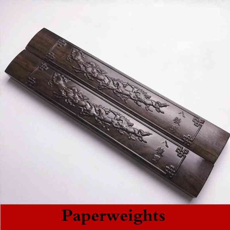 Specjalne przyciski do papieru z litego drewna chińskiej kaligrafii