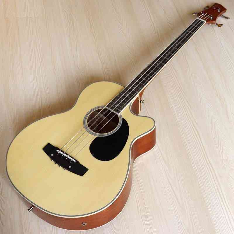String Acoustic Electric Bass Guitar High Gloss With Bag