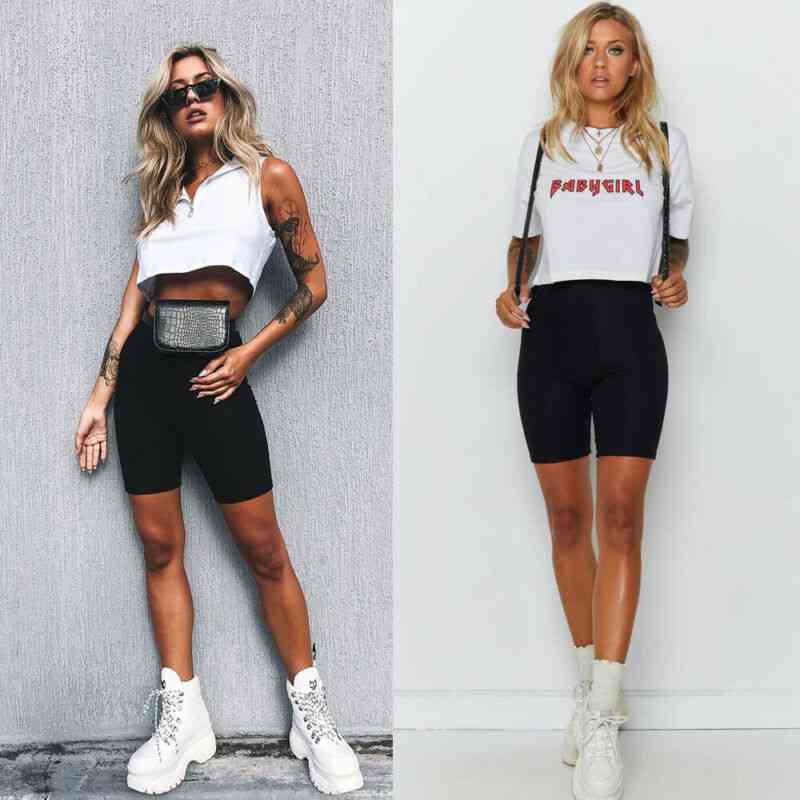 Ljetne ženske biciklističke kratke hlače, rastezljivi obični sportski fitnes elastični struk