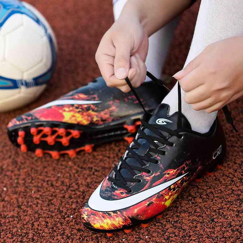 Outdoor Men Soccer Shoes, Football Boots High Ankle Cleats Training Sneakers