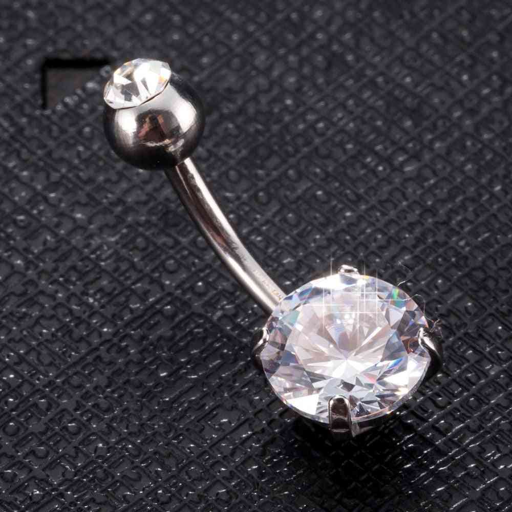 Unhas umbilicais estilo verão, umbigo, piercing, anel umbilical de cristal de aço inoxidável para joias femininas