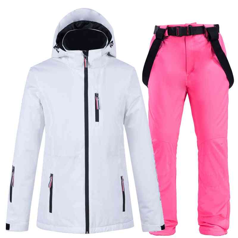 Waterproof Windproof Winter Ski Jacket & Strap Snow Pant Set