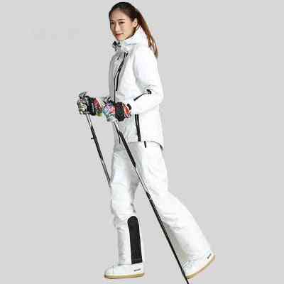 Set de jachete și pantaloni de schi de înaltă calitate, costume de snowboard rezistente la vânt rezistente la zăpadă