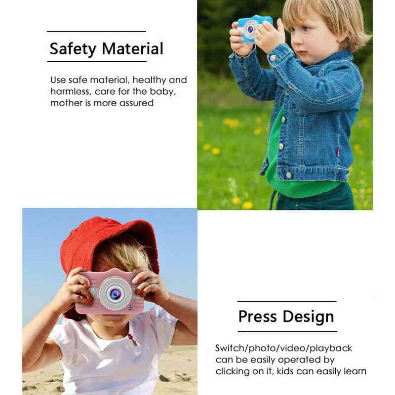 Schattig, oplaadbaar digitaal kinderspeelgoed met minicamera, videocamcorder