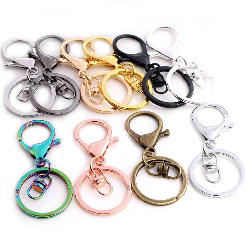 Long, Classic Colors Plated Key Ring