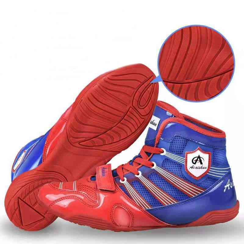 Botas de lucha profesional para hombres, zapatos de boxeo de lucha antideslizantes