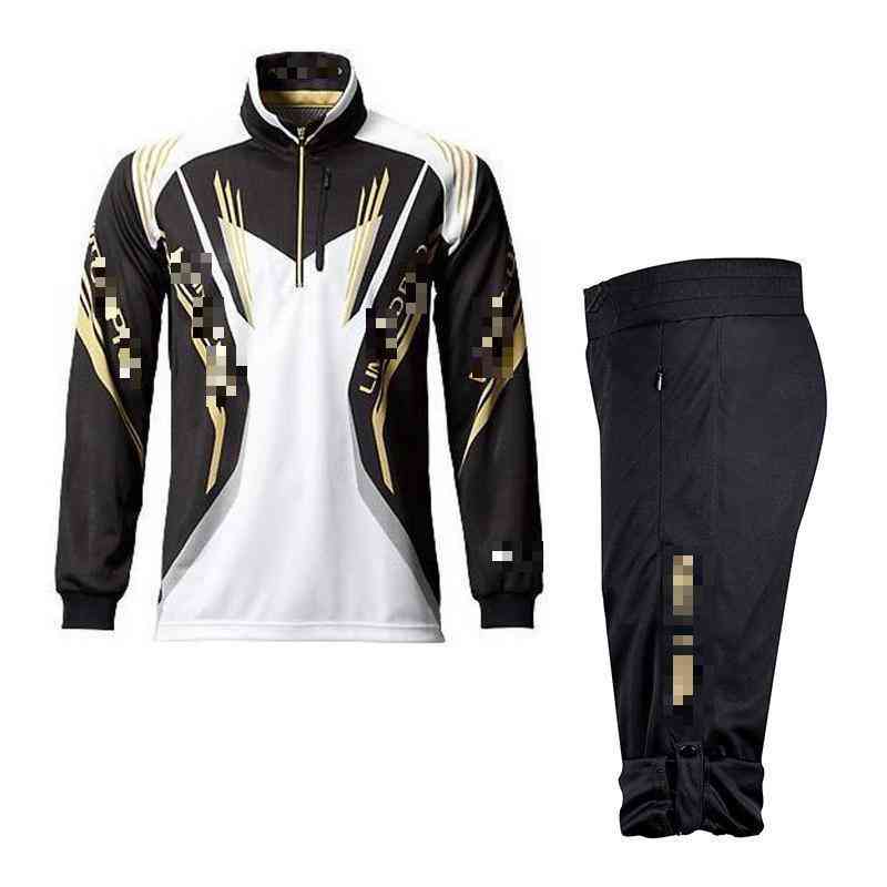 Terno esportivo masculino com proteção ultravioleta, camisa e calça de pesca de verão