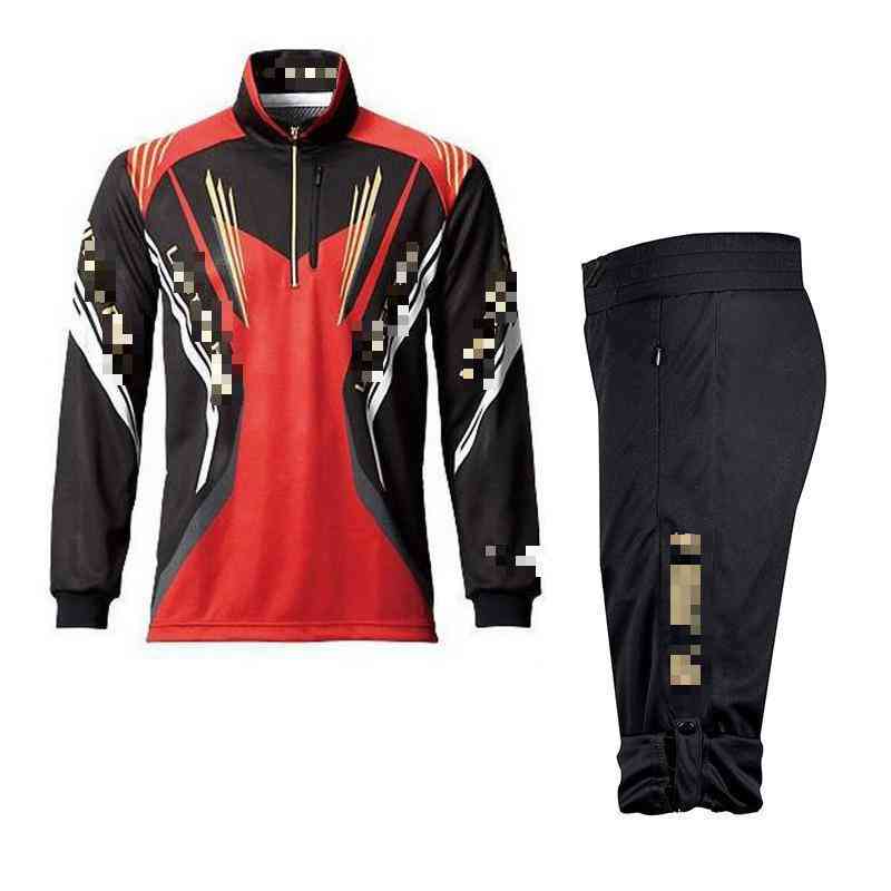 Terno esportivo masculino com proteção ultravioleta, camisa e calça de pesca de verão