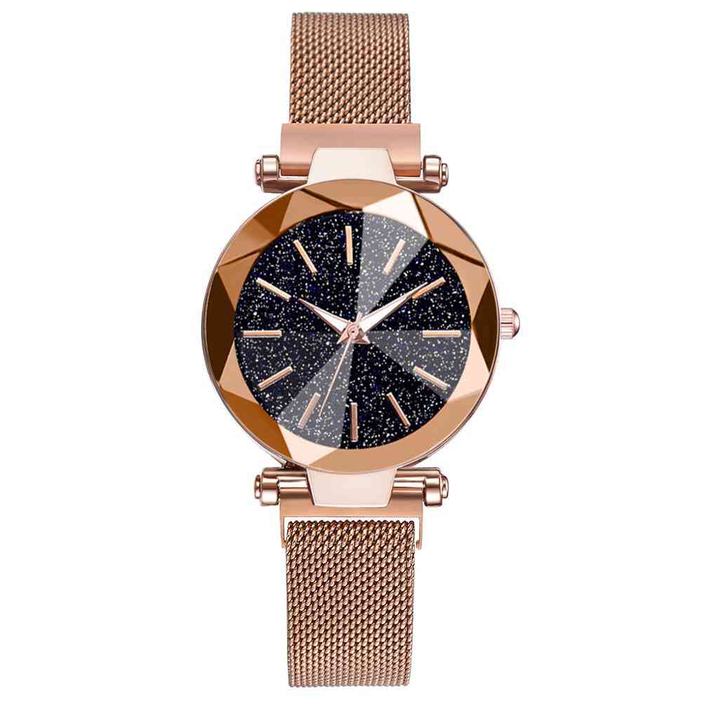 луксозни гривни часовници от неръждаема стомана с мрежа от неръждаема стомана за жени