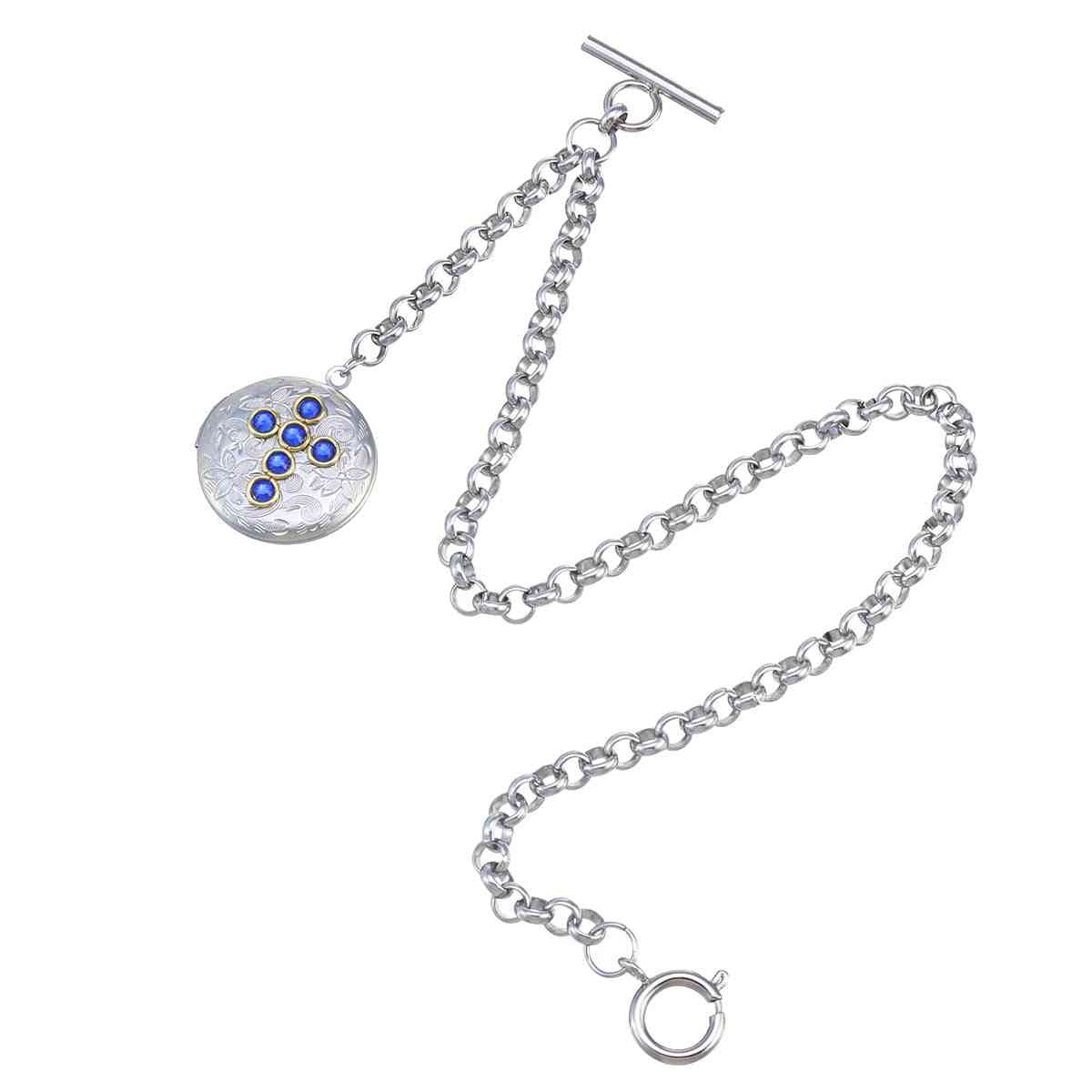 Retro Vintage Alloy Single/double Albert Pocket Watch Holder Chain Necklace