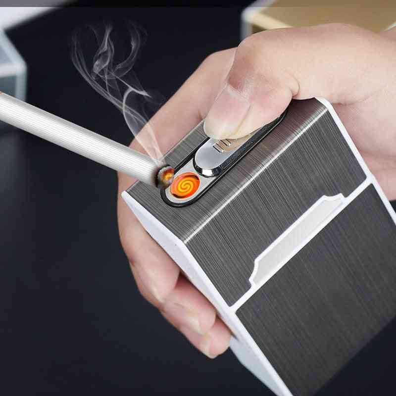 Portable Cigarette Case With Lighter Holder
