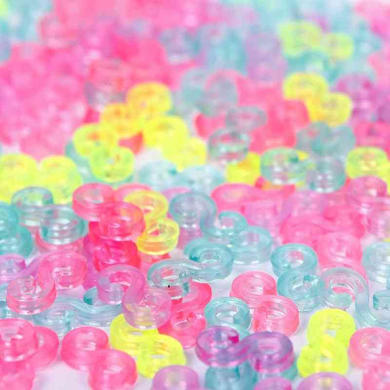 240 Stück Mix-Color-S-Clips für Gummibandbänder / Armband
