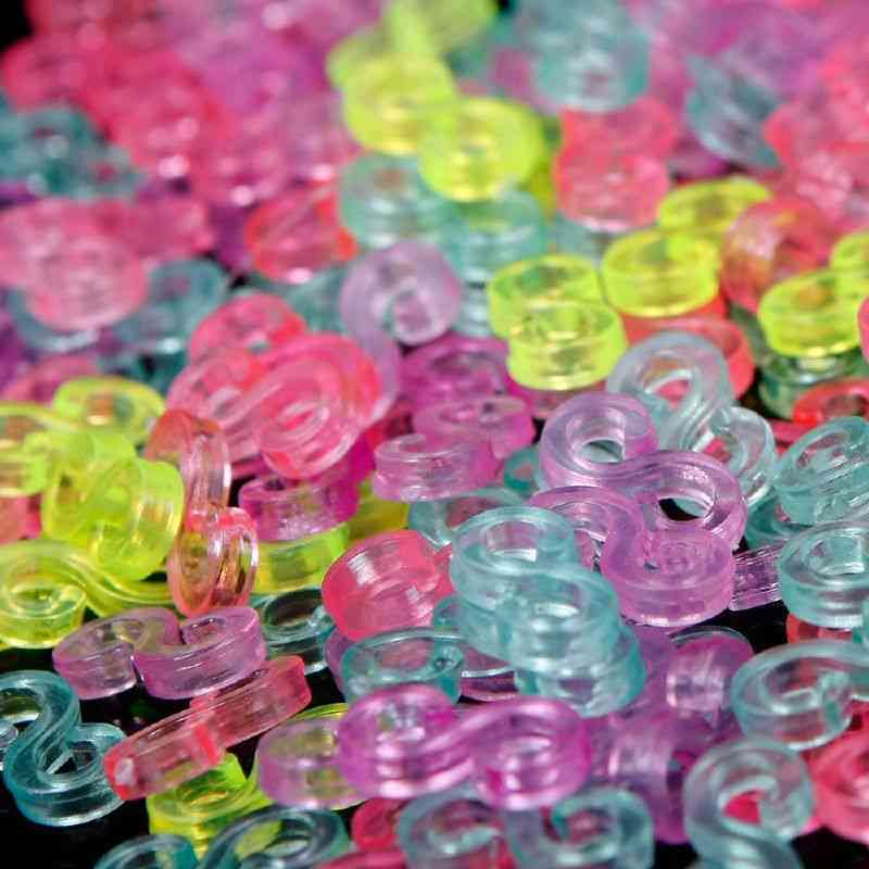 240 Stück Mix-Color-S-Clips für Gummibandbänder / Armband