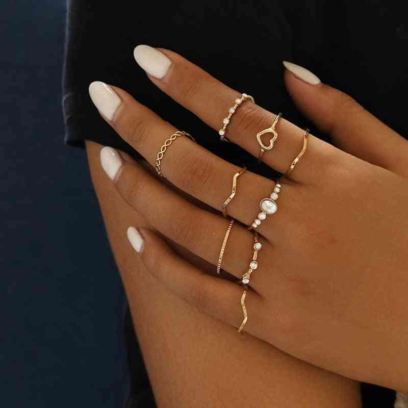 Midi Round Twist Weave Ring Set, Fashion Jewelry