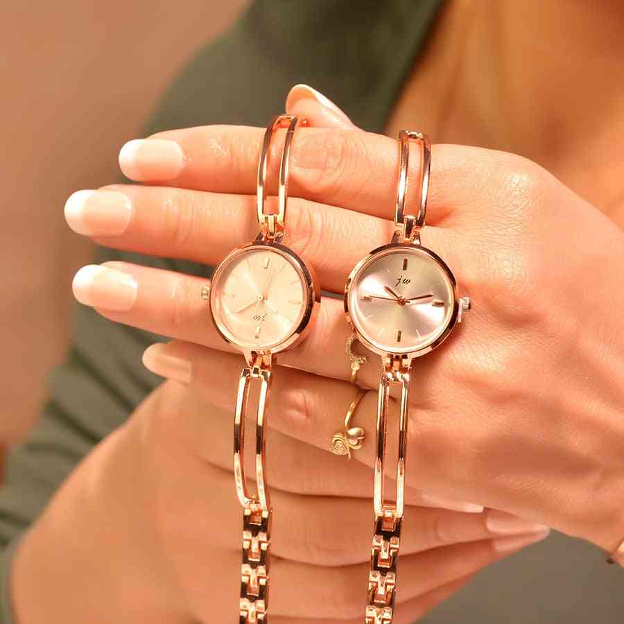Ceasuri cu brățară pentru femei, ceasuri de mână din cuarț din oțel inoxidabil