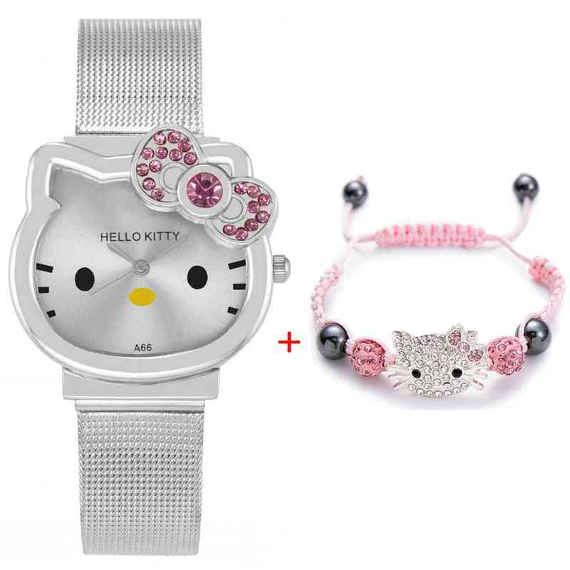 Cartoon Cute Mesh Stainless Steel Quartz Watch, Bracelet