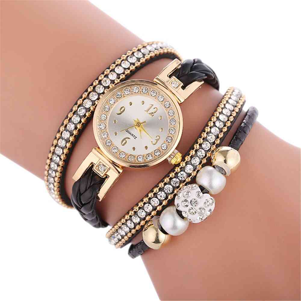 Hoge kwaliteit mooie mode dames armband horloge dames casual ronde analoge quartz polsklok