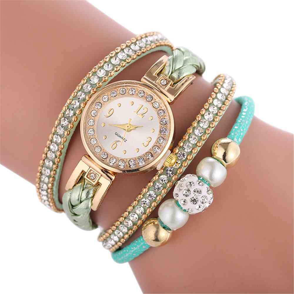 Hoge kwaliteit mooie mode dames armband horloge dames casual ronde analoge quartz polsklok