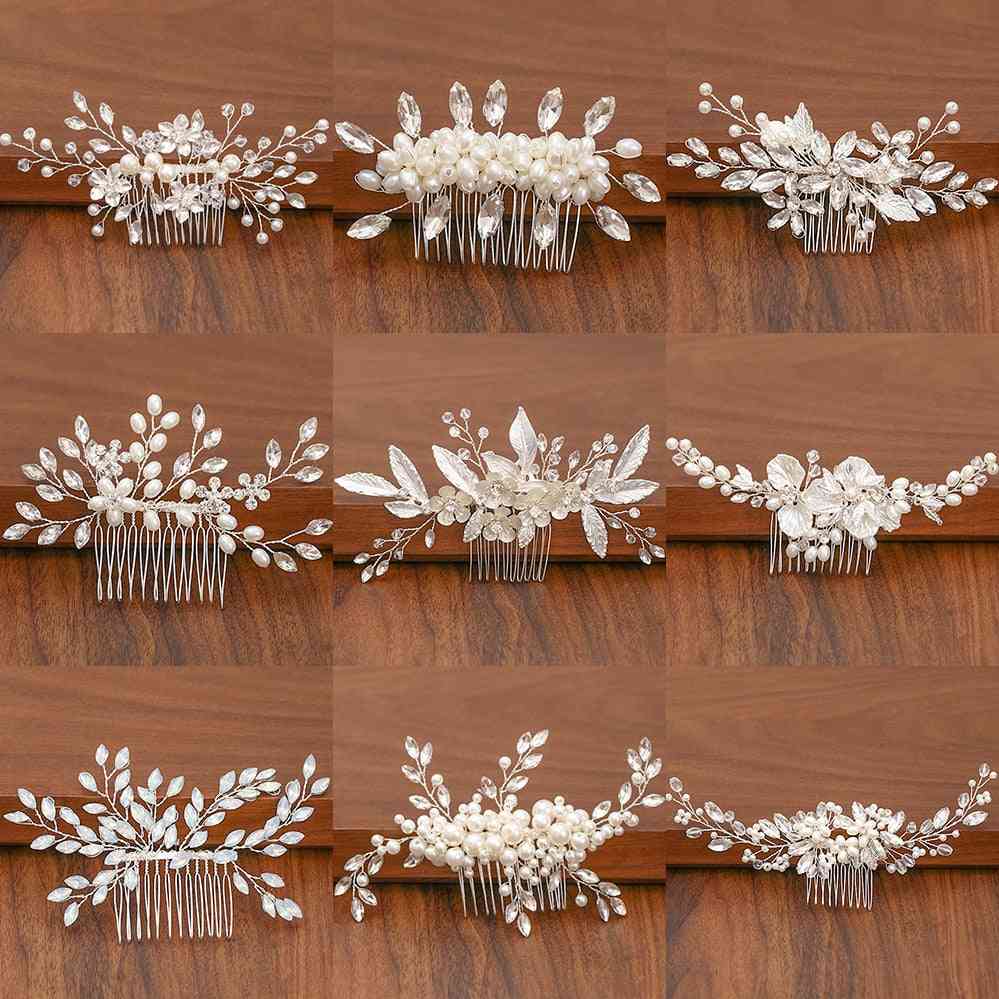 Pearl Rhinestone Wedding Hair Combs Accessories