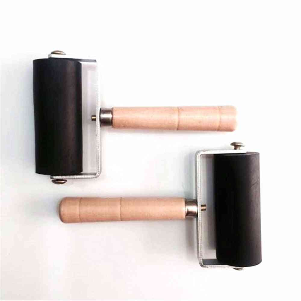 Professional Wood Handle Rubber Art Ink Painting Roller
