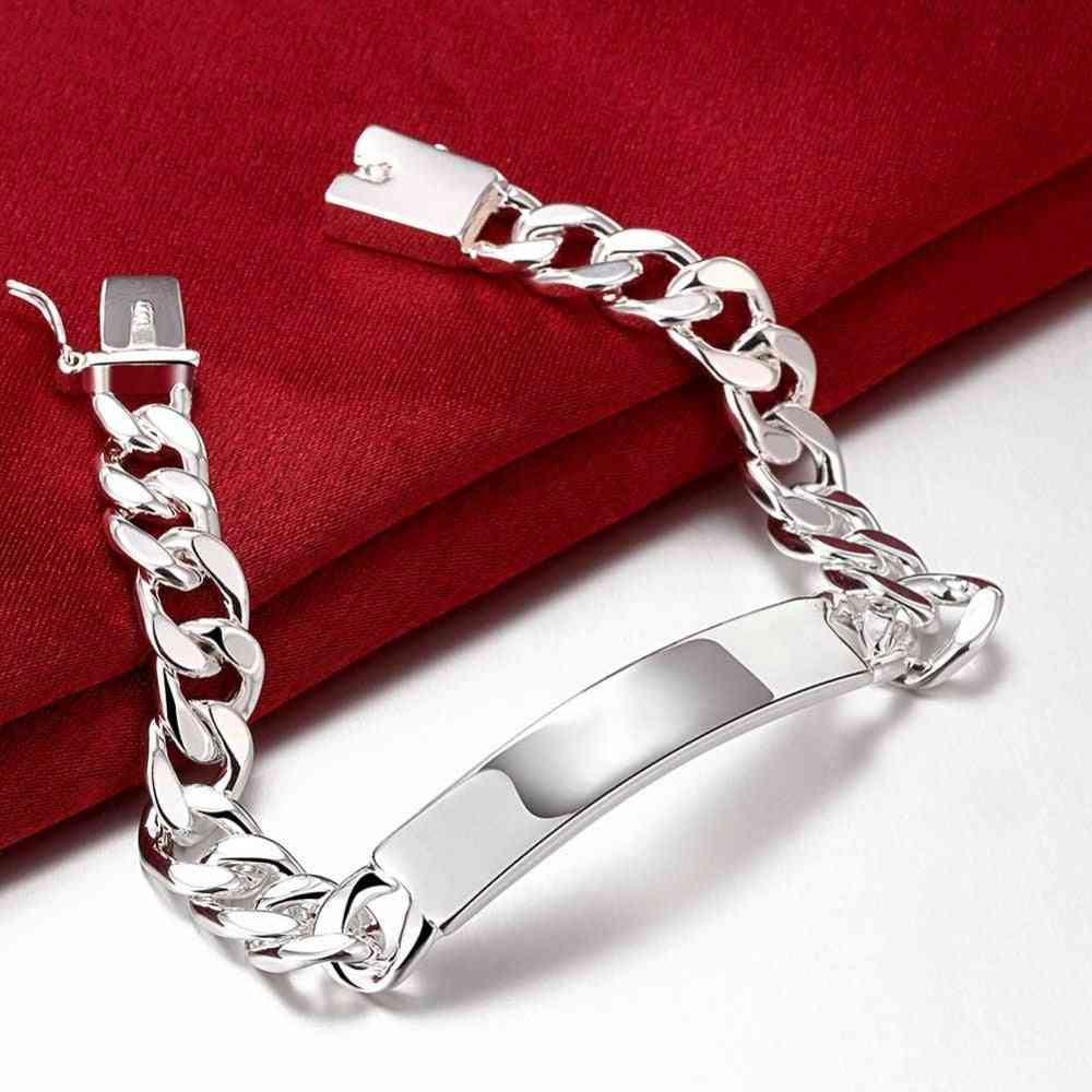 Bracciale da uomo con catena in argento stampata