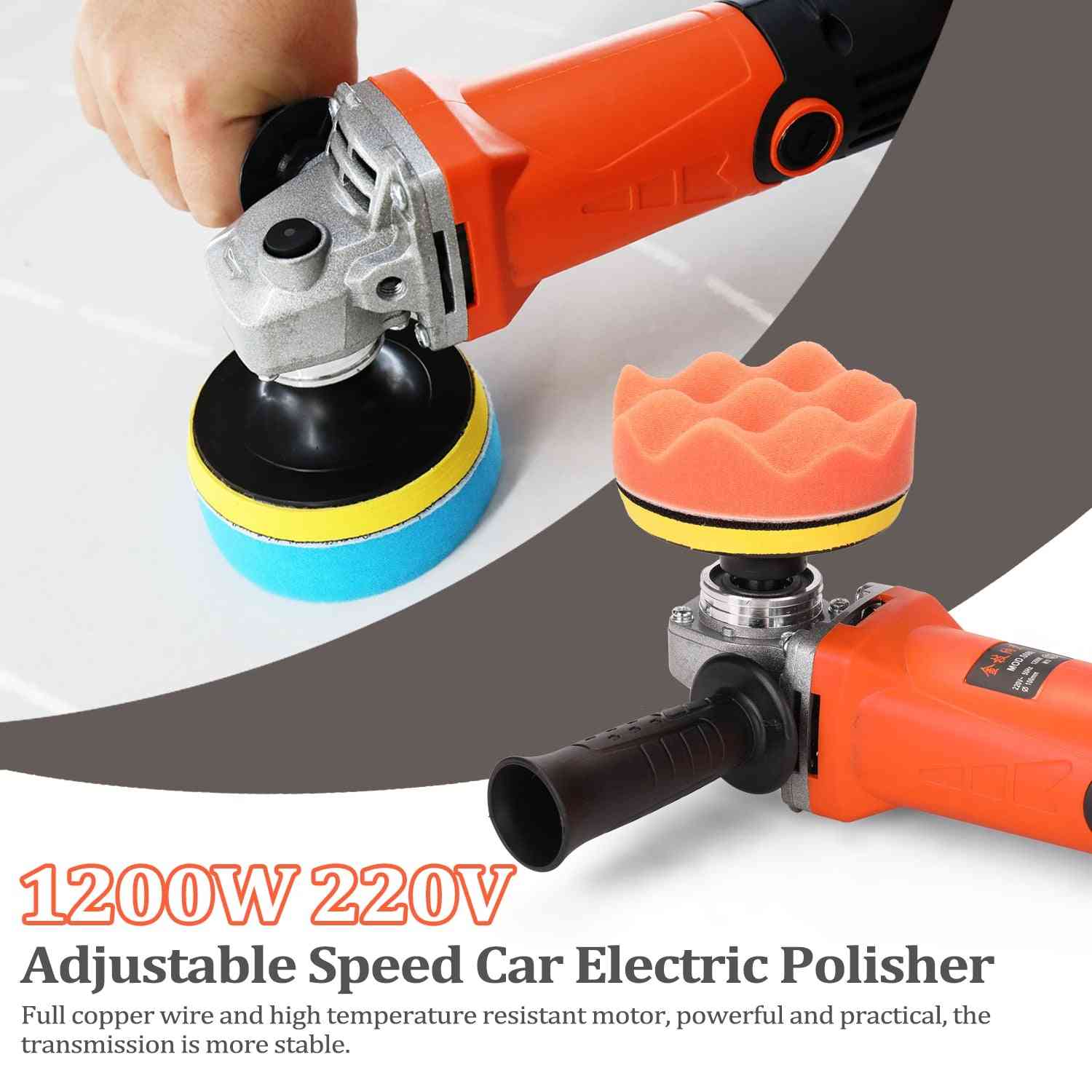 Adjustable Speed Car Electric Polisher, Waxing Machine Automobile Furniture Polishing Tool