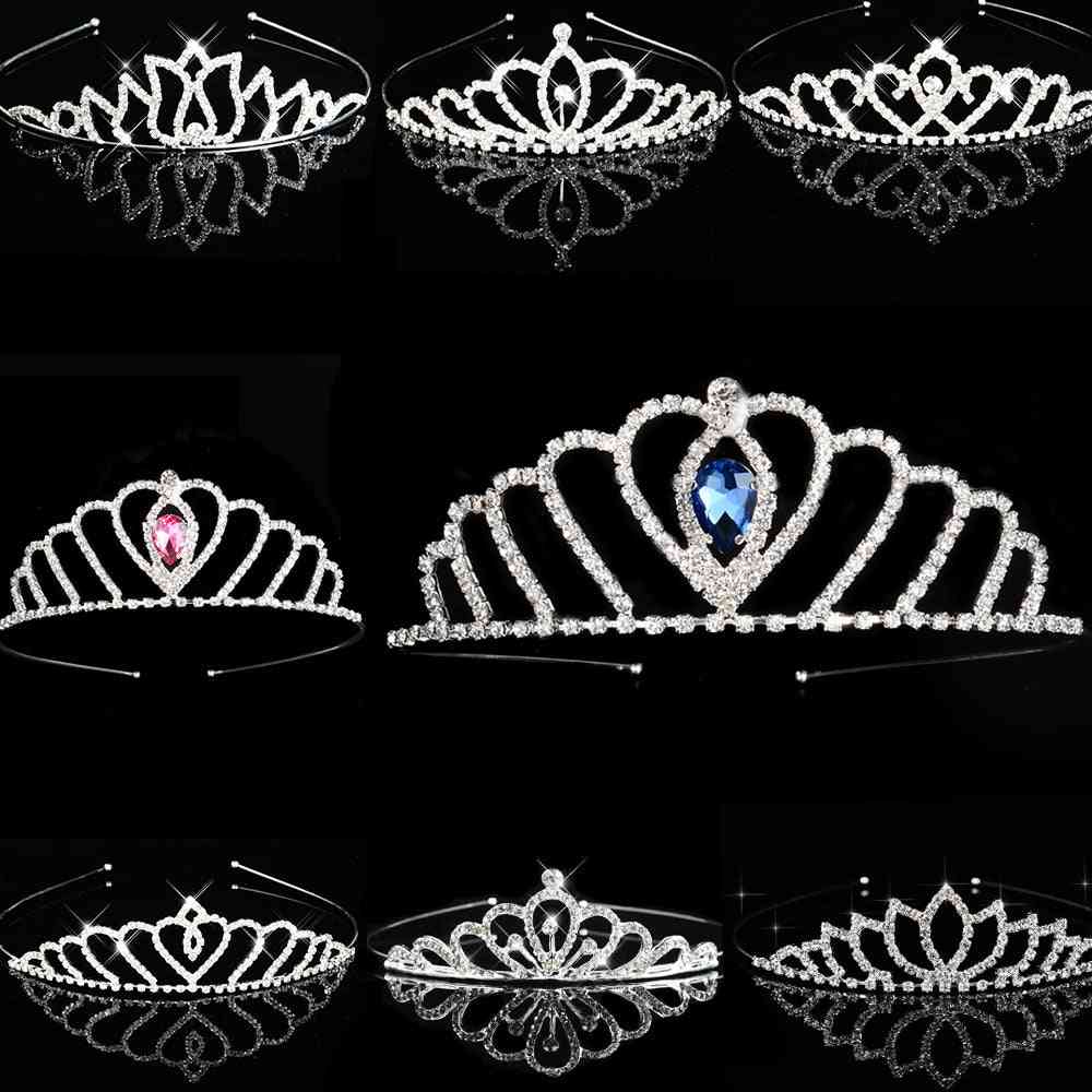принцеса диадеми-корони, лента за глава, булчинска абитуриентска булка, парти аксесоари бижута за коса