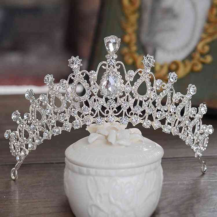 Modna kristalna tiara, krone, uhani, ogrlica, dodatki za poročni nakit