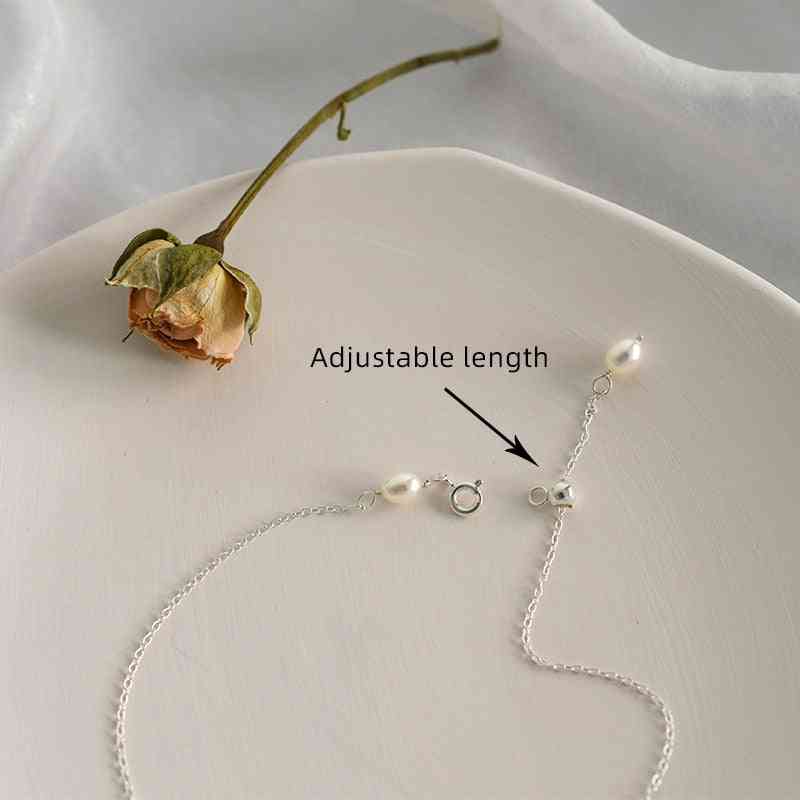 Bracelets de cheville en argent sterling 925 pour femmes avec perles d'eau douce naturelles